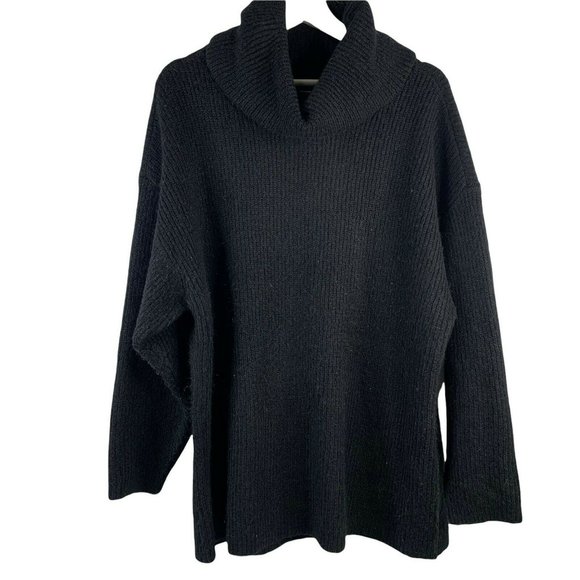 LOFT Sweaters Loft Lounge Long Black Turtleneck Tunic Sweater